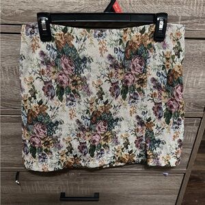 Floral Patterned Skirt - Multicolor